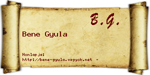 Bene Gyula névjegykártya